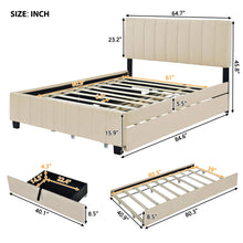 Load image into Gallery viewer, Platform UpholsteredBed With 2 Drawers And Twin Long Trundle