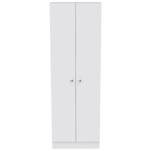 Load image into Gallery viewer, Dark Wood Flat Door Kitchen Island Set With Storage - Gray / White