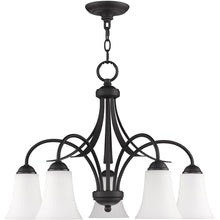 Load image into Gallery viewer, 18" Five Light Dimmable Chandelier With Shades - Black