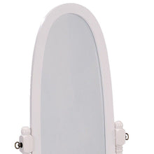 Load image into Gallery viewer, 60" Oval Wood Framed Freestanding Cheval Mirror - White