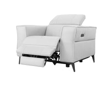 Load image into Gallery viewer, Genuine Leather Power Recliner - White