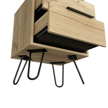 Load image into Gallery viewer, 22" Two Drawer Faux Wood Nightstand - Oak