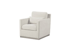 Load image into Gallery viewer, 30" Contemporary Fabric Swivel Club Chair And Toss Pillow - Cream