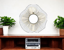 Load image into Gallery viewer, 22" Abstract Metal Framed Accent Mirror - Black