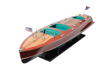 Load image into Gallery viewer, c1928 Chris Craft Triple Cockpit Large Painted Model - Brown