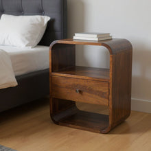 Load image into Gallery viewer, 22" Modern Solid Wood One Drawer Nightstand - Brown