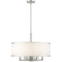 Load image into Gallery viewer, 20" Six Light Dimmable Chandelier With Shades - Nickel