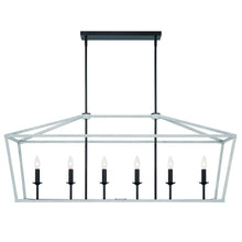 Load image into Gallery viewer, Candle Style Six Light Metal Dimmable Chandelier - Black / White