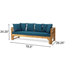 Load image into Gallery viewer, Outdoor Daybed With X-Shaped Panel Backrest And Armrests - Teak