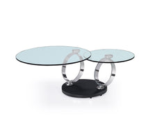 Load image into Gallery viewer, 32" Contemporary Glass And Metal Round Abstract Coffee Table - Clear