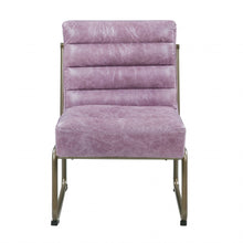 Load image into Gallery viewer, Top Grain Leather And Steel Ikat Side Chair - Wisteria