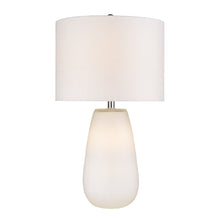 Load image into Gallery viewer, Glass Table Lamp With White Drum Shade - White