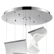 Load image into Gallery viewer, Five Light Metal LED Dimmable Chandelier With Shades - Silver / Clear