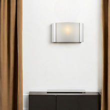 Load image into Gallery viewer, Polished Chrome Wall Sconce With Frosted Glass Shade - White