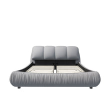 Load image into Gallery viewer, Luxury Upholstered Platform Bed With Oversized Padded Backrest And Solid Wood Frame