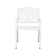 Load image into Gallery viewer, Unravel - Outdoor Arm Chair With Scroll Design And Floral Accents (Set of 2) - White