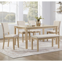 Load image into Gallery viewer, 6 Piece Dining Table Set With Bench - Beige / Light Oak