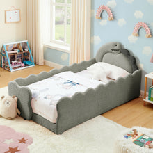 Load image into Gallery viewer, Cute Dinosaur Shaped Bed With Safety Guardrail, Toddler Frame
