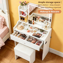 Load image into Gallery viewer, Smart LED Mirror Vanity Set With Storage For Bedrooms - Cream White