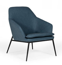Load image into Gallery viewer, Faux Leather And Black Metal Modern Armchair - Dark Teal