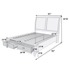 Load image into Gallery viewer, Bed With 2 Panel Upholstered Headboard And Footboard Drawers