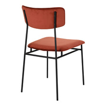 Load image into Gallery viewer, Upholstered Fabric Open Back Dining Side Chairs (Set of 2) - Amber / Black