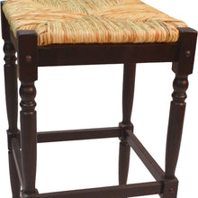 Load image into Gallery viewer, Solid Wood Backless Bar Height Bar Chair - Natural And Espresso
