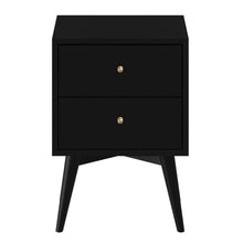 Load image into Gallery viewer, Two Drawer Solid Wood Nightstand - Black