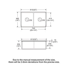 Load image into Gallery viewer, 32" Undermount Double Bowl Kitchen Sink Rectangular Deep Dual Bas With Grids - White