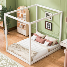 Load image into Gallery viewer, Wood Canopy Platform Bed With Support Legs And Airflow Slats