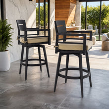 Load image into Gallery viewer, Outdoor Swivel Bar Chairs, 360 Degree Rotation, Ergonomic Backrest (Set of 2)