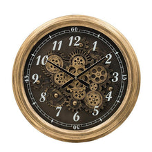 Load image into Gallery viewer, Circle Analog Exposed Gear Wall Clock (485982) - Black / Gold