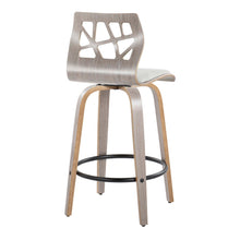 Load image into Gallery viewer, Folia - Contemporary Fixed Height Counter Stool With Swivel With Round Footrest (Set of 2) - Light Gray