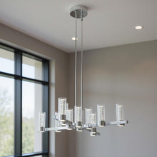 Load image into Gallery viewer, Candle Style Twelve Light Transparent Metal LED Dimmable Chandelier With Shades - Clear / Silver
