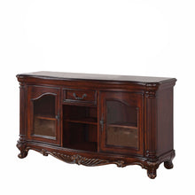 Load image into Gallery viewer, Cabinet Enclosed Storage TV Stand With Bookcase - Brown