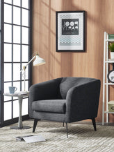 Load image into Gallery viewer, Contemporary Fabric Curved Arm Accent Chair - Dark Gray