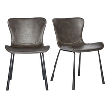Load image into Gallery viewer, Upholstered Leather Dining Chairs (Set of 2) - Gray