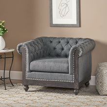 Load image into Gallery viewer, Luminex - Tufted Upholstered Club Chair With Nailhead Accents And Scrolled Tuxedo Arms