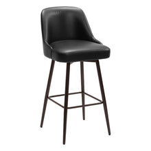 Load image into Gallery viewer, Faux Leather And Steel Bar Height Swivel Bar Chair - Black And Bronze