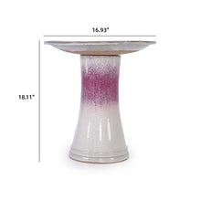 Load image into Gallery viewer, Birdbath For Patio, Garden - White / Pink