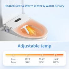 Load image into Gallery viewer, Smart Bidet Toilet Seat With Side Knob Adjustable Heated Seat With Water Temperature And Pressure Adjustment Portable Bidet - White