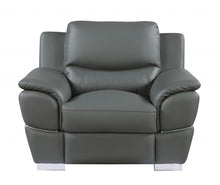 Load image into Gallery viewer, Leather Match Arm Chair - Gray And Silver