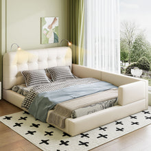 Load image into Gallery viewer, Queen Size Upholstered Platform Bed With 2 Reading Lights - White