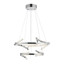 Load image into Gallery viewer, 2 Light Metal LED Dimmable Smart Enabled Chandelier - Silver