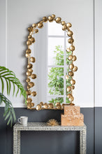 Load image into Gallery viewer, Full Length Arched Wall Mirror With en Leaf Accents Decorative Mirror For Living Room Bedroom - Gold