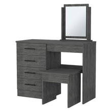 Load image into Gallery viewer, Mirrored Four Drawer Vanity Table - Gray