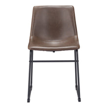 Load image into Gallery viewer, Upholstered Faux Leather Dining Side Chairs (Set of 2) - Espresso / Black