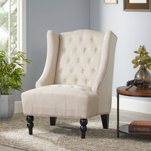 Load image into Gallery viewer, Contemporary Hi Back Club Chair With Wingback Design - Light Beige