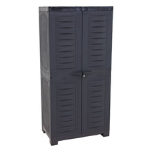 Load image into Gallery viewer, 49" Heavy Duty Plastic Locking Two Door Utility Cabinet - Dark Gray