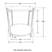 Load image into Gallery viewer, Bleskin - Round Accent Side Table With Shelf - White